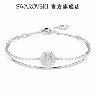 【SWAROVSKI 官方直營】Meteora 手鐲 白色 鍍白金色