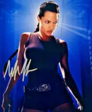 ANGELINA JOLIE ORIGINAL TOMB RAIDER SIGNED 8 X 10 PHOTO