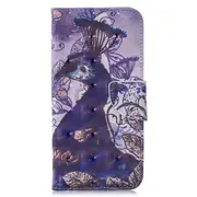 3D Colored Drawing Pattern Horizontal Flip Leather Case for Samsung Galaxy A50, with Holder & Card Slots & Wallet(Peacock)