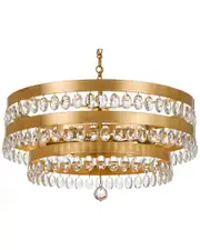 Crystorama Perla 8-Light Antique Gold Chandelier