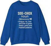[X.Style] Side Chick Definition Dinner Sides Womens ds021 Sweater Royal L