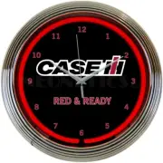 Case IH Red And Ready Light LED 15" Wall Décor Neon Clock 8CASEC