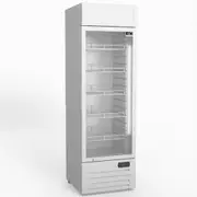 AG 383L Upright Glass Door Display/Drinks Fridge - White with Light Box DF383WL - DF383WL-AG