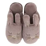 Bunny Slippers for Women Fuzzy Animal Memory Foam Indoor House 6-7 Grey