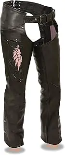 Milwaukee Women's Leather Chaps (Black/Pink, XXX-Small)