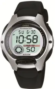 Casio LW200-1A Women's Digital Sports Black & Sliver Resin Band Watch