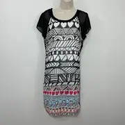 Desigual Robe Risueno Blanc Dress size 4 Mini Shirt Shift Geometric NWT
