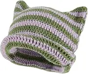 [KFHJFFQ] Crochet Hats for Women Cat Beanie Vintage Beanies Women Fox Hat Grunge Accessories Slouchy Beanies for Women