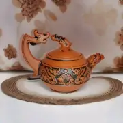 VTG Chinese Teapot. Red Clay, Two Double Dragons Playing Ball. 9 Oz....