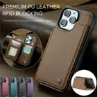 For iPhone 16 15 14 13 12 Pro Max Plus X XR Leather Wallet Stand Case RFID Cover