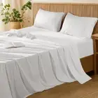 100% Cotton Sheets Set Queen Size, 600 Thread Count, 4 Piece Sets Bed Sheet D...