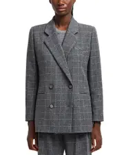 Emporio Armani Icon Checkered Flannel Wool Blend Blazer