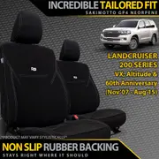 Toyota Landcruiser 200 Series VX & Altitude Neoprene 2x Front Seat Covers (Made to Order)