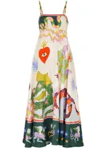 Alemais Seeker Printed Linen Maxi Dress - Multicoloured - 14 14