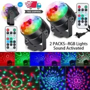 2X Party Disco Strobe Lights RGB LED DJ Balls Sound Activated Dance Lamp+Remote