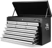 HORUSDY 10-Drawer Tool Chest Lockable Storage Cabinet Tool Box (Grey & Black)