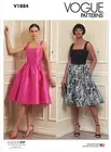 VOGUE SEWING PATTERN 1884 MISSES 14-22 DRESS W/ SQUARE NECKLINE & FLARED SKIRT