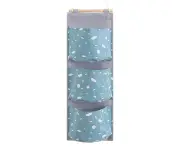 Three-tiered Organizer Bag Wall Mounted Moisture Proof Comfortable Touch Hanging Storage Pouch for Home-Green - Green