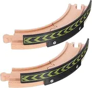 Train Track Set Wooden Tracks for Train Educational Toy Boys and Girls Wooden Railway Replacement Parts