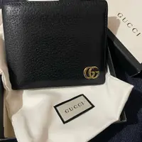 在飛比找PopChill優惠-[二手] Gucci 古馳 男 短夾 皮夾 復古logo