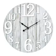 Clock Wall Hanging White Shack Large Numbers 58cm LC9824