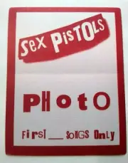 Sex Pistols Punk Rock Music Backstage Pass Original 1996 Reunion Concert Tour