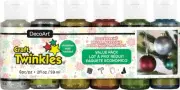 DecoArt Craft Twinkles Glitter Paint Value Pack 6/Pkg-Christmas DASK432