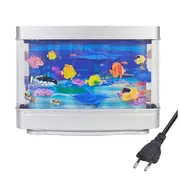 Artificial Tropical Fish Tank Lamp Aquarium Night Light Virtual Ocean Dynamic LED Table Lamp Room Decoration Gift EUplug As Shown