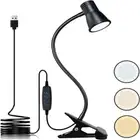 Black Clip On Reading Light USB Charging Table Lamp Bedroom