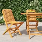 Garden Chair Folding Garden Chairs 2 pcs 47x47x89 cm Solid Wood Teak Patio Seating