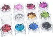 FOMIYES Chrome Nail Powder Mirror Effec Sequins Heart Shape Nail Art Sequins for Valentine DIY Makeup Glitter Kit