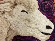 Rug Hooking Pattern By Goat Hill Designs “Big Sheep Head”, 16” By 20” , Linen