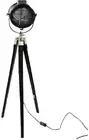 Nautical Spotlight Living Room Black Finish Tripod Wood Stand Floor Searchlight
