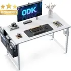 Computer Desk Home Office Writing Table StorageBag Headphone Hook 100x48cm White