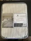Wamsutta Knightsbridge Full/Queen Coverlet Cream & Grey Stripes 100% Cotton