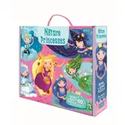 Sassi Book and Giant Puzzle - Nature Princesses, 60 pcs
