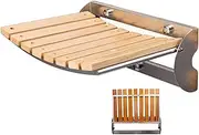 Folding Shower Seat Wall Mounted, Teak Wood Modern Folding Shower Seat Bench Fold Down for Small Shower Space Medical Use Foldable Bathroom Stool Foldaway Show
