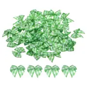 100Pcs Mini Gingham Ribbon Bow 1" Checkered Ribbon Bows Light Green and White