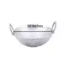 Aluminum Wok Kadai Kadhai Karahi Deep Frying and Cooking Pot 2 Handle Balti 10In