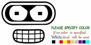 Futurama Benders Face Adhesive Vinyl Decal Sticker Car Truck Window Bumper 10"