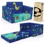 Kids Couch: Toddler Sofa Bed Fold Out for Gilrs Boys Baby Flip Out Dinosaur