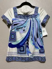 Emilio Pucci Silk Top Size 38 Short Sleeve Small