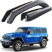 [Goodyear] Shatterproof in-Channel Window Deflectors for Jeep Wrangler JL 2018-2024/Jeep Gladiator 2020-2024, Rain Guards, Window Visors for Cars, Vent Deflector, Car Accessories, 4 pcs - GY003423LP