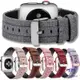 現貨熱銷-適用於蘋果手錶 帆布+皮拼接 錶帶 替換表帶 腕帶iWatch Apple Watch 系列6 SE 5 4