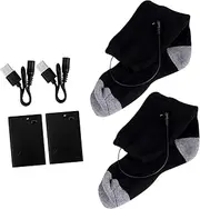 [Healeved] 1 Set Feet Warmers Electric Warmer Usb Sock Warmers Thermal Rechargeable Heating Socks Toe Warming Foot Warmers Socks for Men Electric Foot Warmer Heated Polyester Cotton