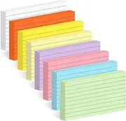 Utron 248 Sheets Colored Index Cards 3x5, Double-Sided Blank Notes Flash Cards for Studying, Note Cards 3x5 Lined, Flashcards for Studying, Index Notecards for Office