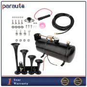 For Truck Pickup Full 4 Trumpet Train Air Horn System Kit 150PSI Air Compressor