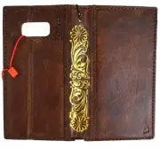 Genuine Leather case fo Iphone 14 13 12 15 16 Pro Max Wallet Book Gold Stamping