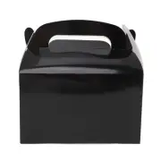 10pcs Black Gable Boxes Party Favor Boxes Paper Bakery Boxes With Handle Tool