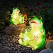 Frog Solar Garden Light & Sculptures Yard Art Gift Statues 2 PCS Outdoor Decor